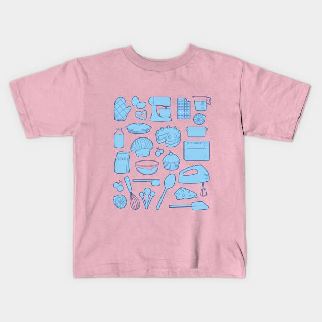 Baking Blue Kids T-Shirt by Abbilaura